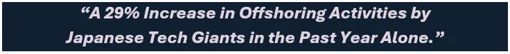 This strategic pivot is not just a trend – but a calculated move backed by varying data, demonstrating a 29% increase in offshoring activities by Japanese tech giants in the past year alone.