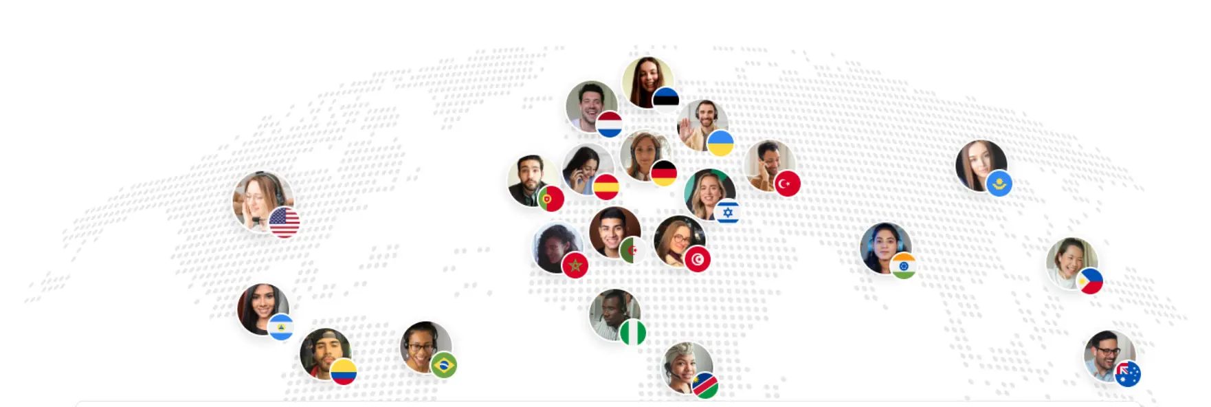 Callnovo agents on the world map